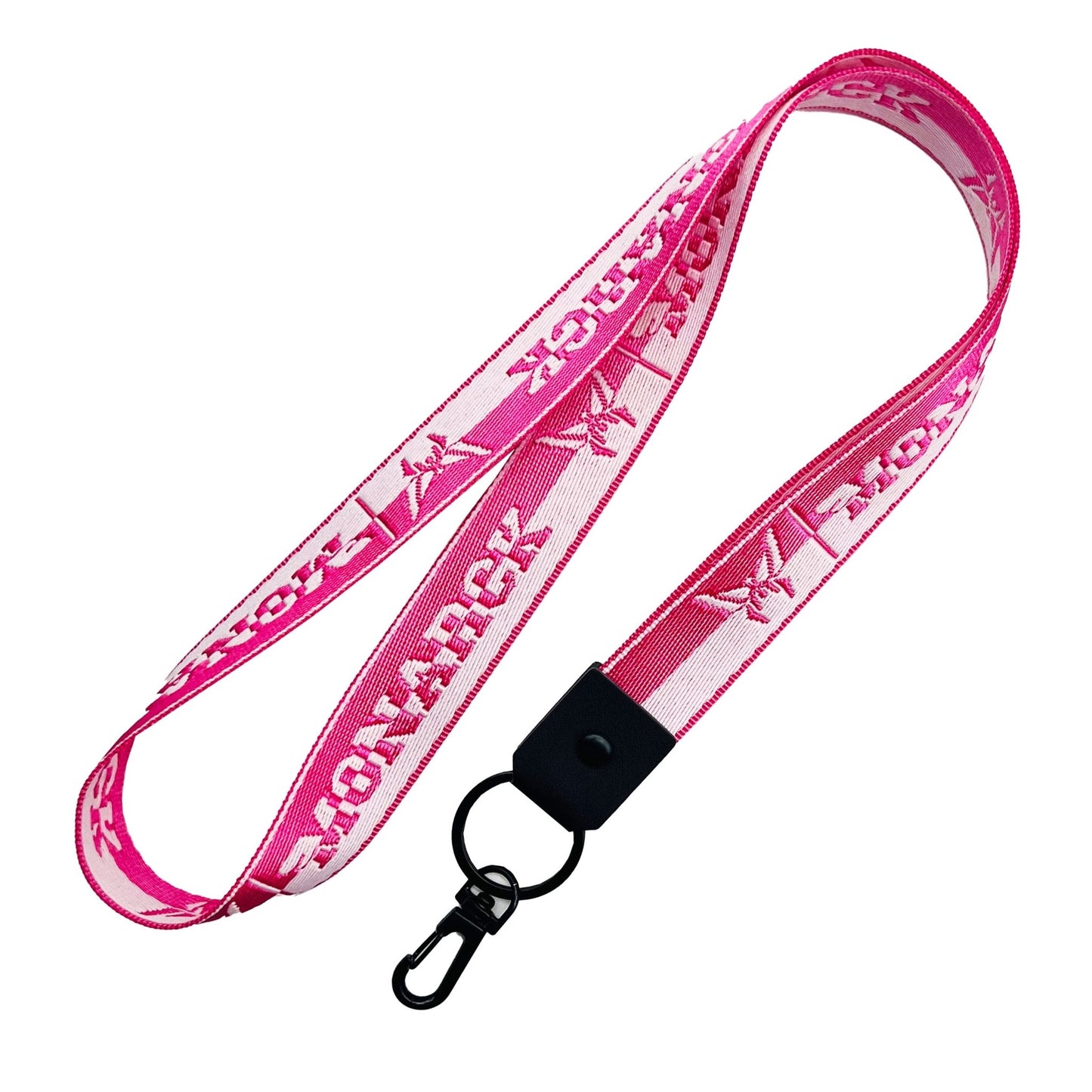 Monarck Pink/White Woven Lanyard 1W A044