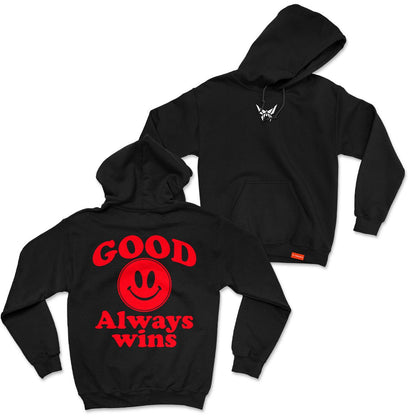 Monarck Red Smile Hoodie Black 109