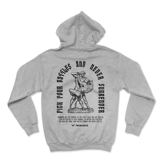 Monarck Never Give up Hoodie Heather Grey 2W380