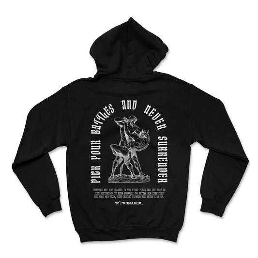 Monarck Never Give up Hoodie Black 2W381