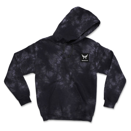 Monarck Stamped Tie Dye Black Hoodie 2W096