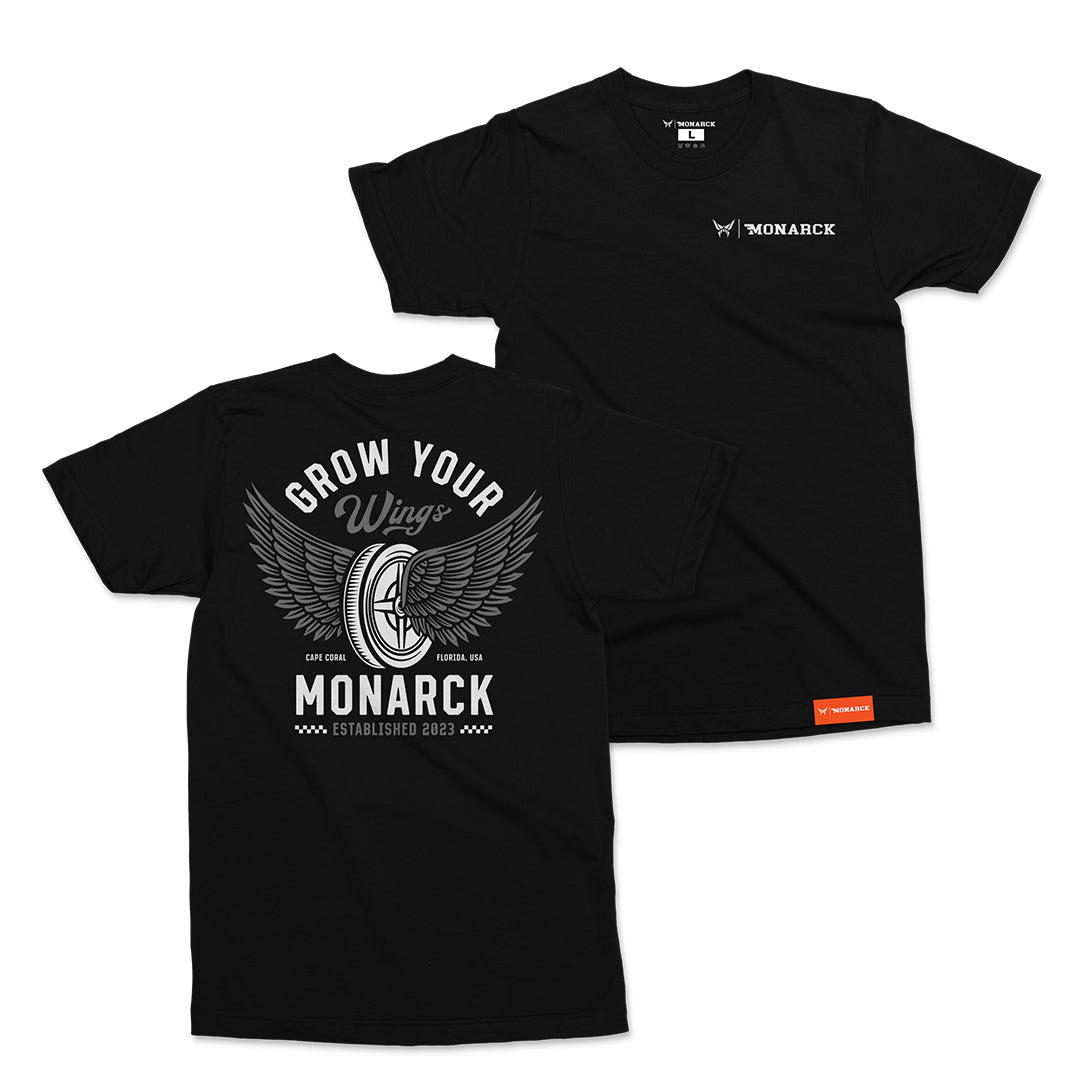 Monarck Barbell Wings 2 Premium Black Tee 198